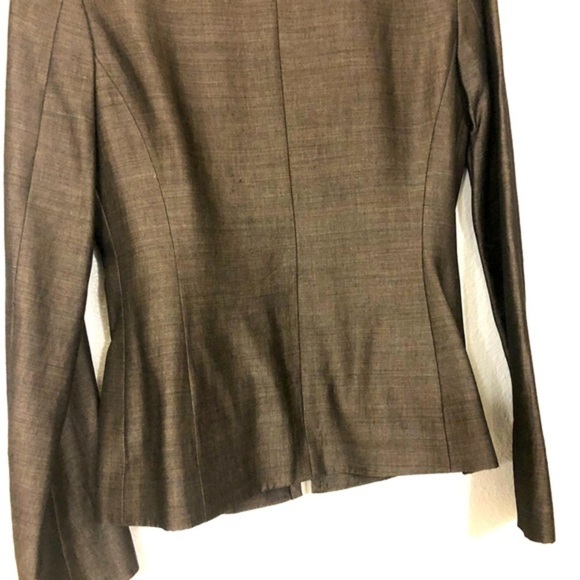 Kenneth Cole‎ bronze metallic silk shantung look slim fit modern blazer Size 2 - Picture 5 of 16